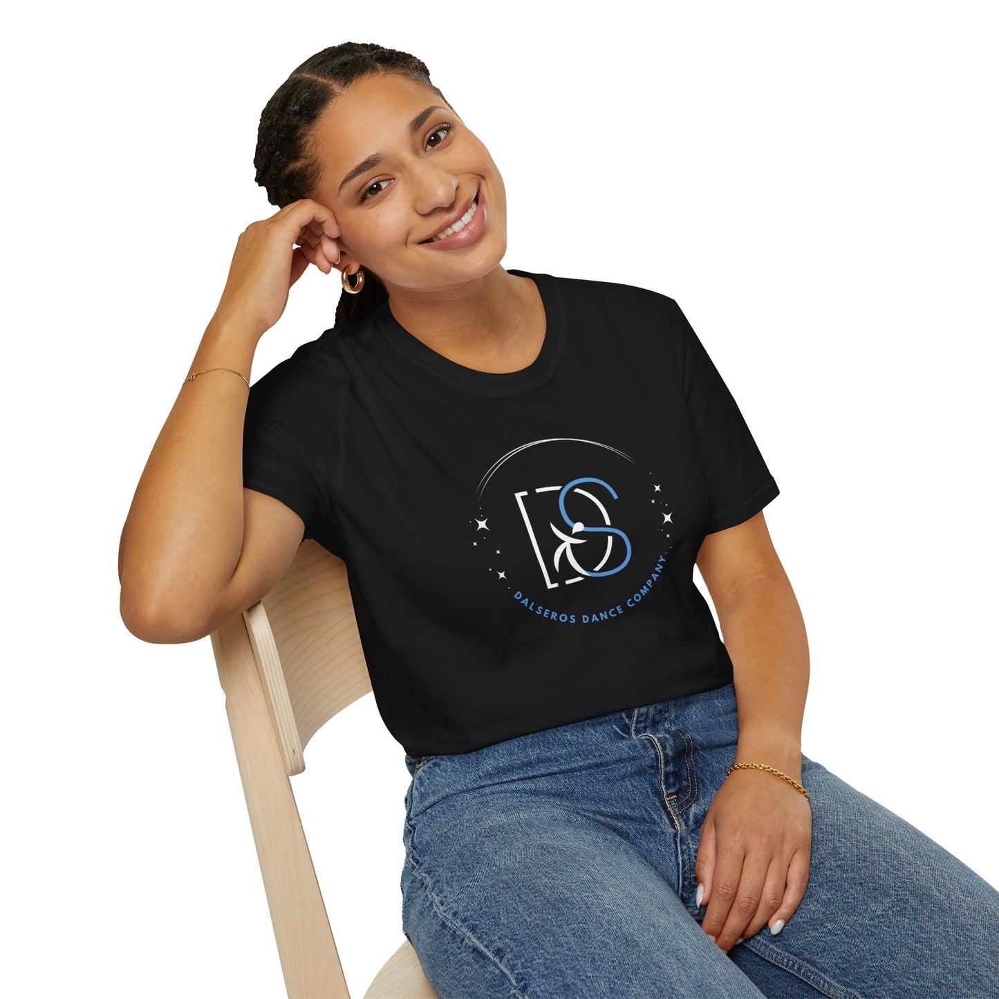 Dalseros Blue White Side Sparkle Soft T-Shirt