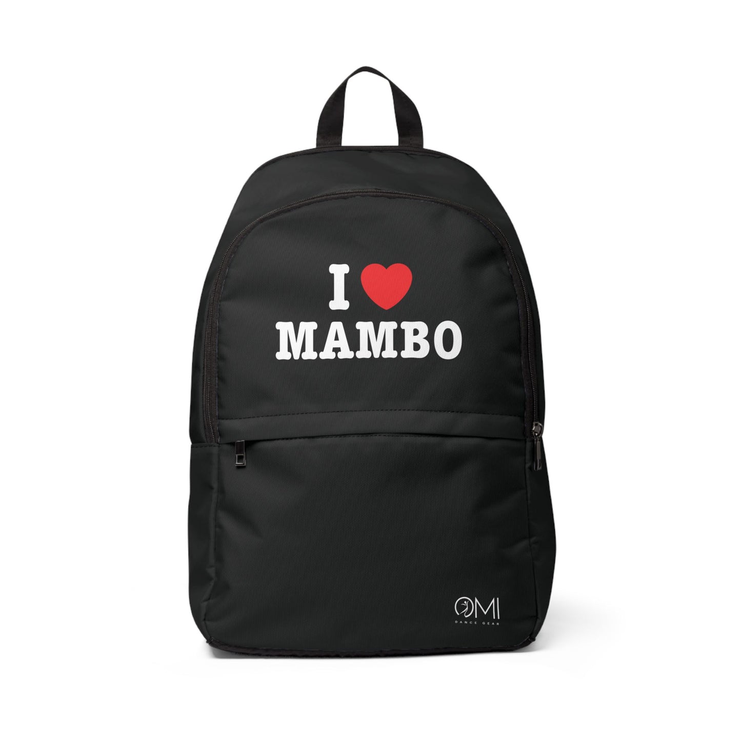 I ♥ Mambo Unisex Fabric Backpack | Stylish Daypack for Dance Lovers, Perfect Gift for Salsa Enthusiasts