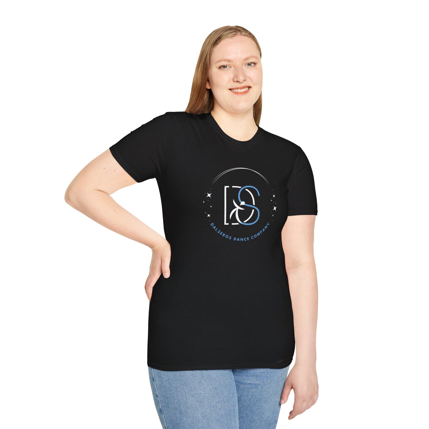 Dalseros Blue White Side Sparkle Soft T-Shirt