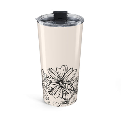 Personalized Floral 20oz Tumbler — Custom Name Daisy Travel Mug