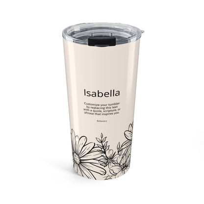 Personalized Floral 20oz Tumbler — Custom Name Daisy Travel Mug