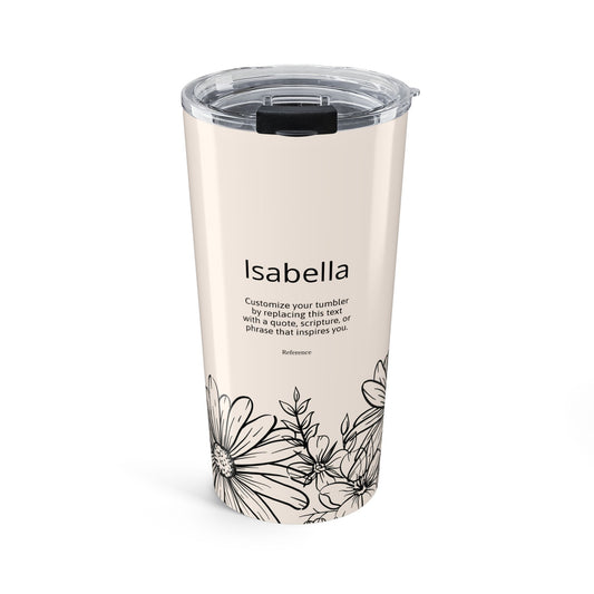 Personalized Floral 20oz Tumbler — Custom Name Daisy Travel Mug