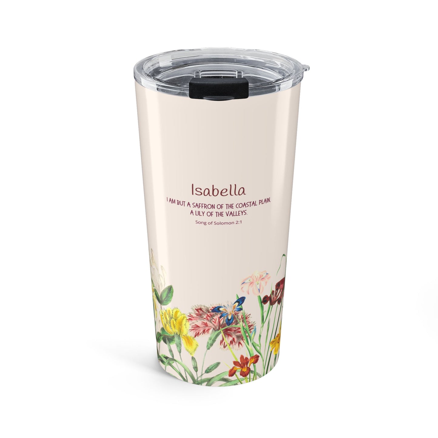 Personalized Floral Tumbler 20oz - Lily of the Valleys