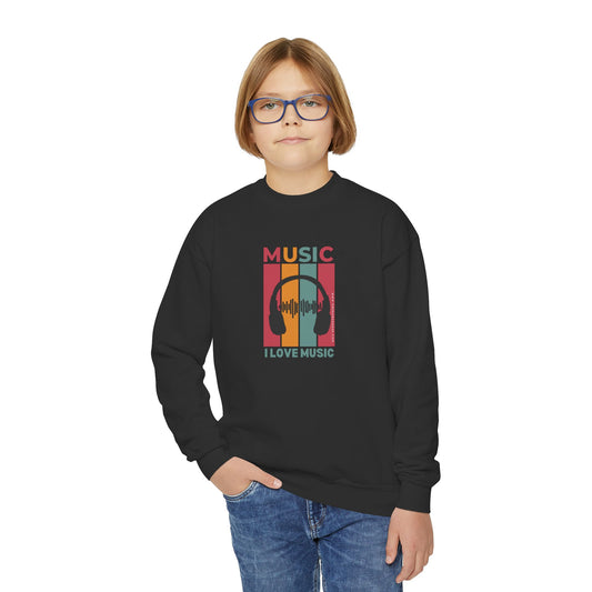 Music-I Love Music Youth Crewneck Sweatshirt