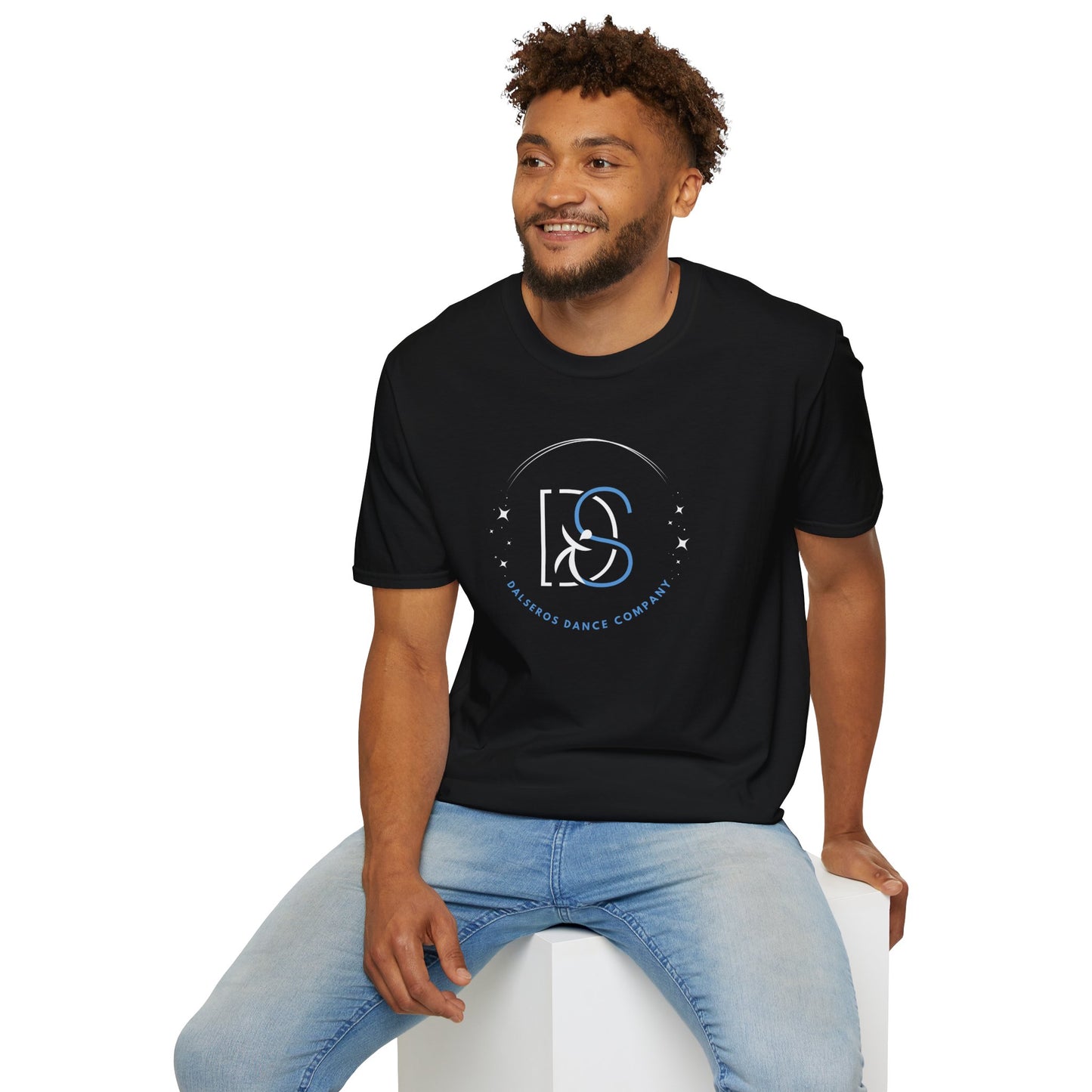 Dalseros Blue White Side Sparkle Soft T-Shirt