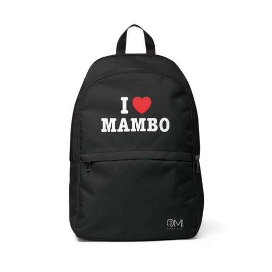 I ♥ Mambo Unisex Fabric Backpack | Stylish Daypack for Dance Lovers, Perfect Gift for Salsa Enthusiasts
