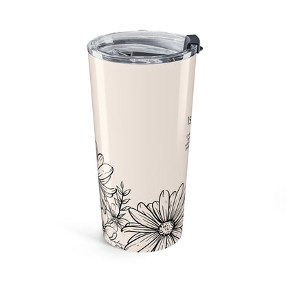 Personalized Floral 20oz Tumbler — Custom Name Daisy Travel Mug