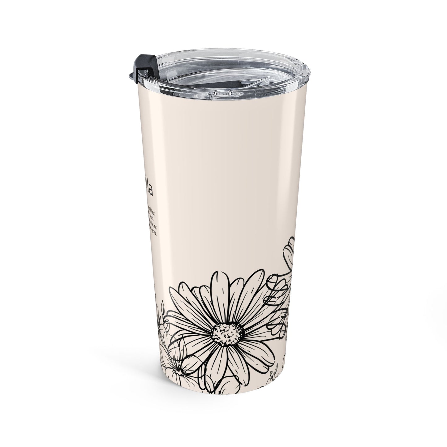 Personalized Floral 20oz Tumbler — Custom Name Daisy Travel Mug