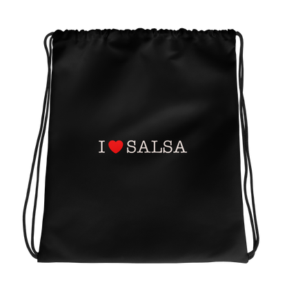 I Love Salsa Drawstring Bag