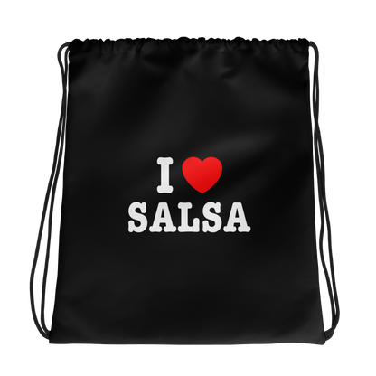 I Love Salsa Drawstring Bag